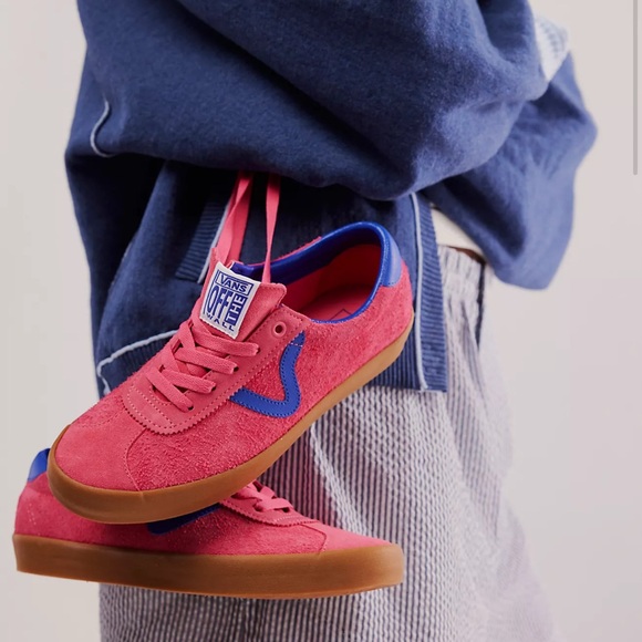 Vans Shoes - Vans Sport Low Suede Sneakers Pink / Blue Size 10
